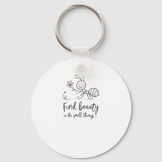 Small Ant Wonders - Motivational Ant Sticker1  Key Ring (Front)