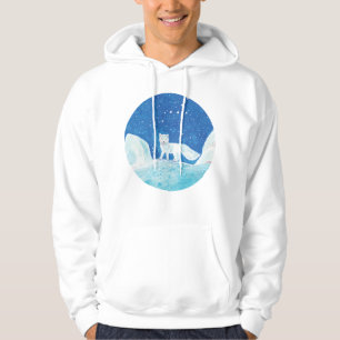 Small Arctic Fox (Vulpes lagopus) Illustration Hoodie