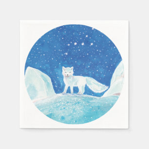 Small Arctic Fox (Vulpes lagopus) Illustration    Napkin
