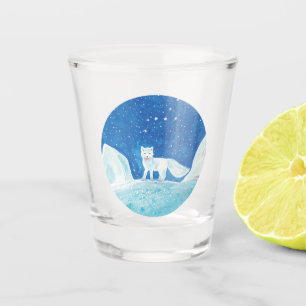 Small Arctic Fox (Vulpes lagopus) Illustration Shot Glass