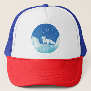 Small Arctic Fox (Vulpes lagopus) Illustration    Trucker Hat