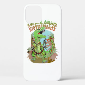 Small Arms Enthusiast Funny T-Rex Dinosaur Gun iPhone 12 Case