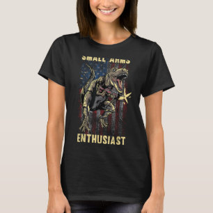 Small Arms Enthusiast Funny T-rex With Machine Gun T-Shirt