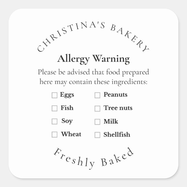 Small Batch Allergy Allert Label (Front)
