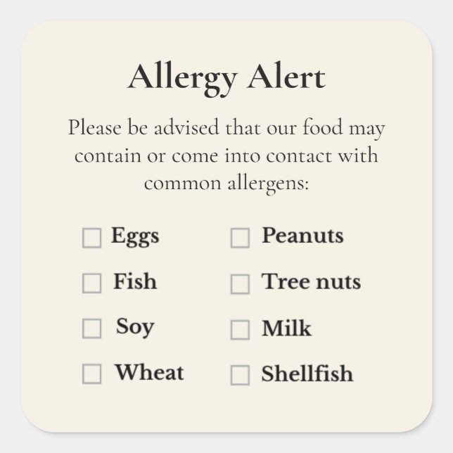 Small Batch Allergy Allert Simple Label (Front)