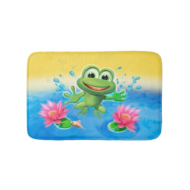 Small bath mat Leap Frog design. (Front)