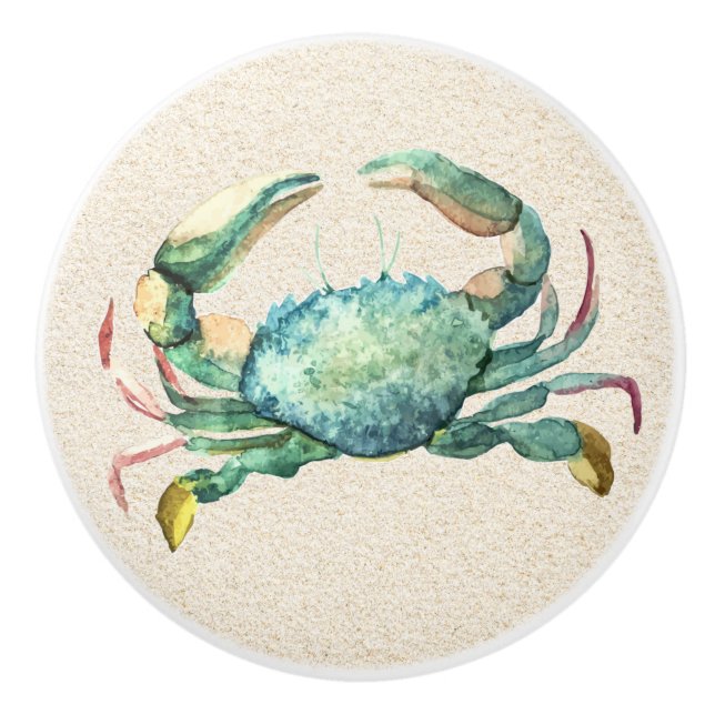 Small Beach Crab Ceramic Knobs (Front)