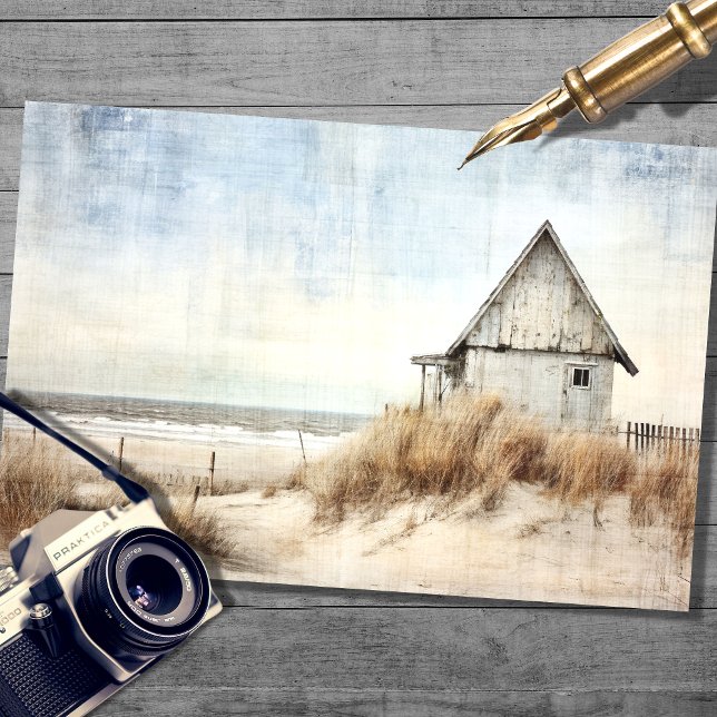 Small Beach House Scene Decoupage Paper (Creator Uploaded)