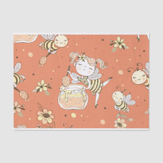 Small Bee Drawing Tissue Paper (Front)