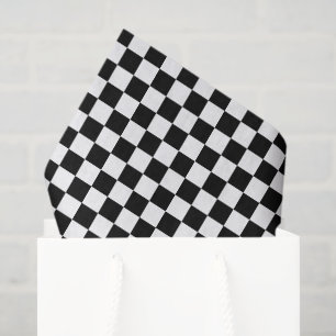 Small Black and White Checked Tissue Paper