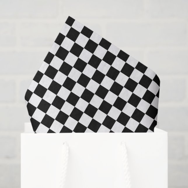 Small Black and White Checked Tissue Paper (Gift Bag)