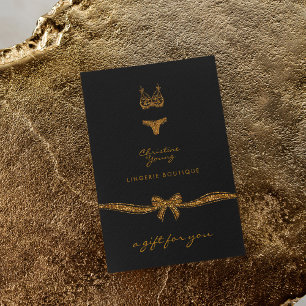 Small Black Gold Lace Lingerie Boutique Gift Card