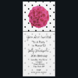 Small Black Polka Dots / Roses Party Invitation<br><div class="desc">An all purpose generic party invitation featuring a pattern of small black polka dots over a white background.  Personalise the text over sheer white bottom section with black trim.  Hot pink rose bouquet at top.  Look for matching items at Jill's Paperie.</div>