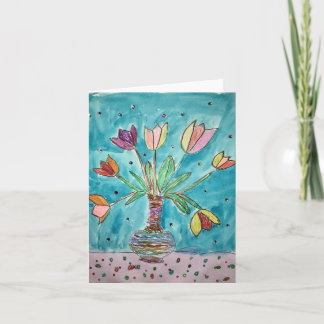 Small blank greeting card (Tulips)
