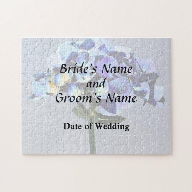 Small Blue Hydrangea Wedding Products Jigsaw Puzzle (Horizontal)