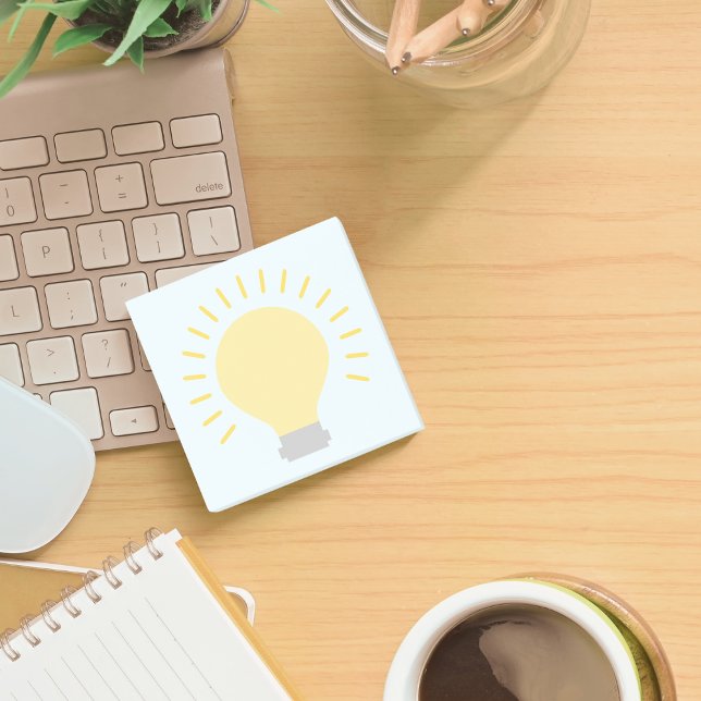 Small Blue Yellow Light Bulb Art 3x3 Sticky Mini Post-it Notes (Creator Uploaded)