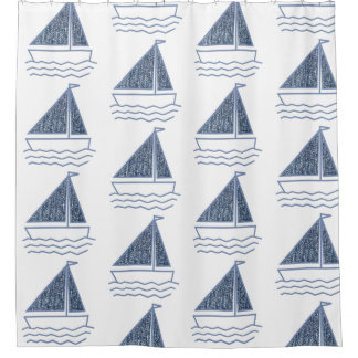 Small boats shower curtain