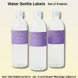 Small Bottle Labels, Purple Mauve Flowers  Water Bottle Label<br><div class="desc">You can easily edit ALL the Text - See all the other bottle labels too!</div>