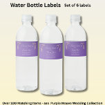 Small Bottle Labels, Purple Mauve Flowers  Water Bottle Label<br><div class="desc">You can easily edit ALL the Text - See all the other bottle labels too!</div>