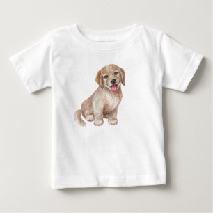 Small Brown Dog Smiling Cute Animal Baby T-Shirt
