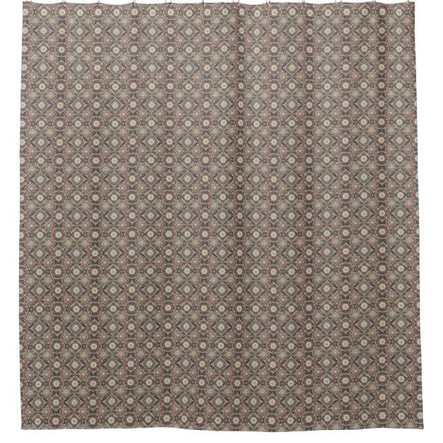 small brown pattern shower curtain (Front)