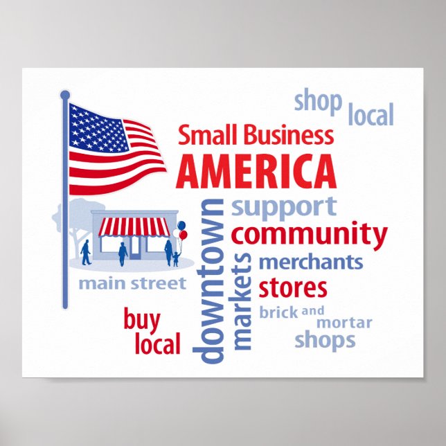 Small Business America, Shop Local, Buy Local Poster (Front)
