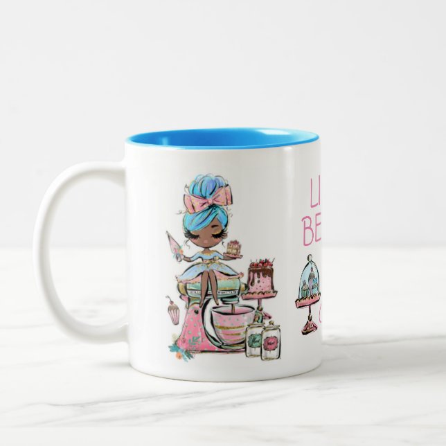 Small Business Bakery, cupcakes  Two-Tone Coffee Mug (Left)
