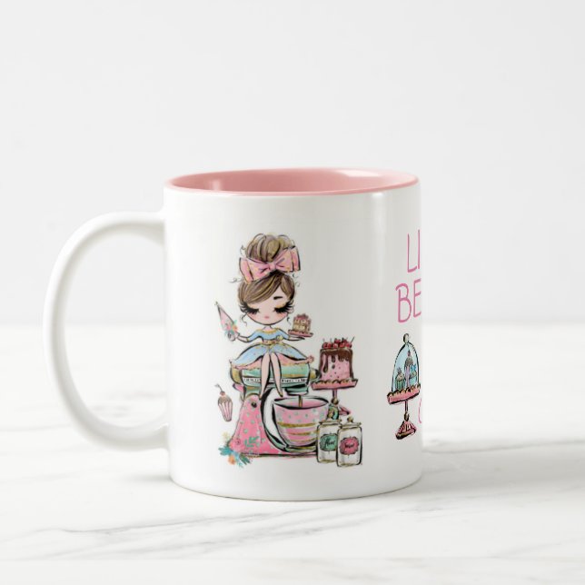 Small Business Bakery, cupcakes  Two-Tone Coffee Mug (Left)