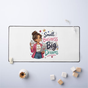 Small Business Big Dreams Entrepreneurial Girl  Desk Mat