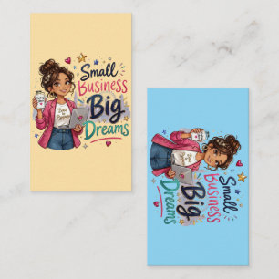 Small Business Big Dreams Entrepreneurial Girl  Enclosure Card