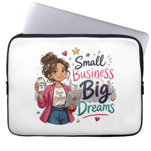 Small Business Big Dreams Entrepreneurial Girl  Laptop Sleeve