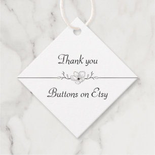 Small Business Black and White Favour Tags