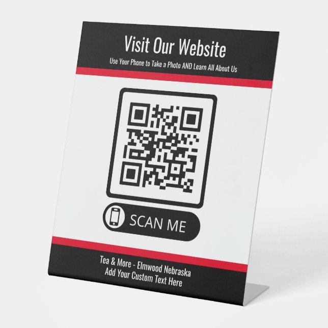Small Business Black Create QR Code Website Sign (Front)