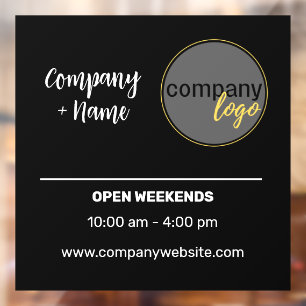 SMALL BUSINESS DECAL TRADING HOURS LOGO BRANDING 