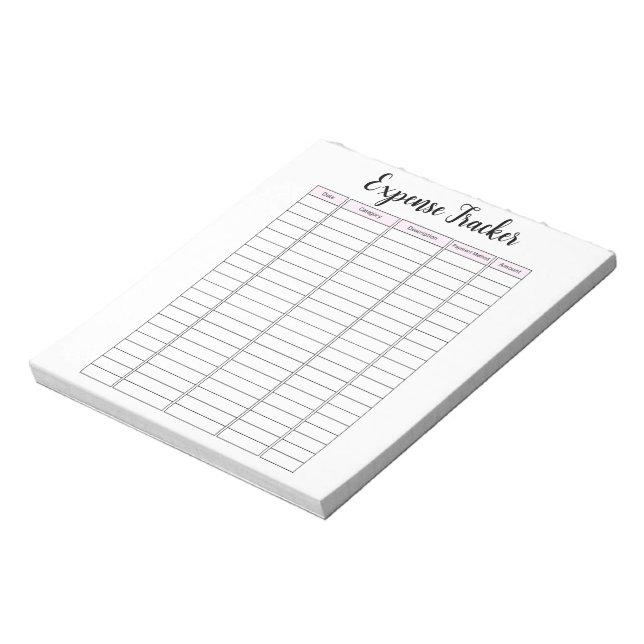 Small Business Expense Tracker Notepad (Rotated)
