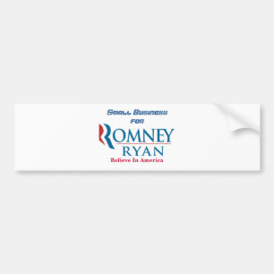 Small Business For Romney Ryan Bumper Sticker