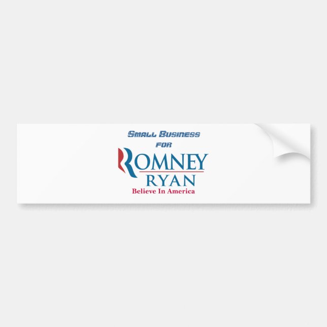 Small Business For Romney Ryan Bumper Sticker (Front)