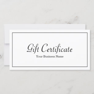 Small Business Gift Certificate Card