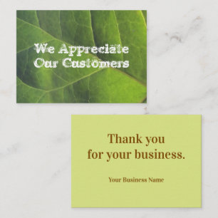Small Business Green Leaf Customer Appreciation Card