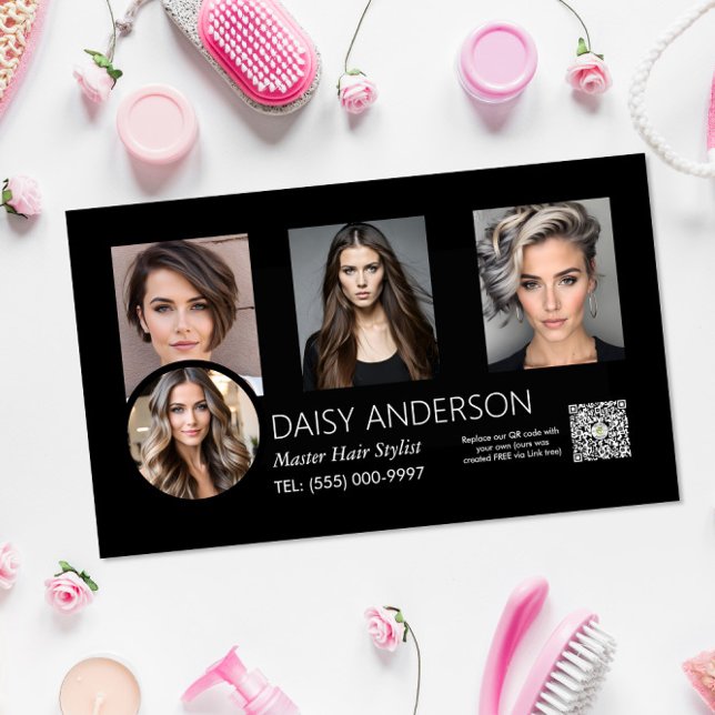 small business home hair stylist hairdresser salon magnetic business card (Creator Uploaded)