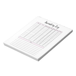 Small Business Inventory Log Notepad