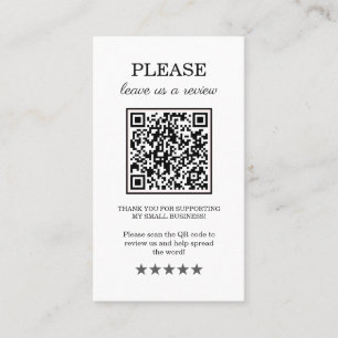 Small Business Leave A Review Card