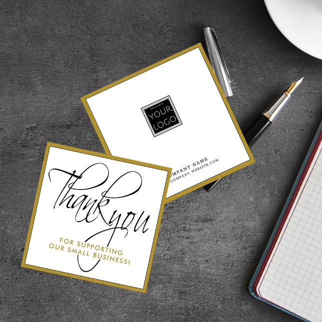 Small Business Logo Company Name Thank You   Card (Creator Uploaded)