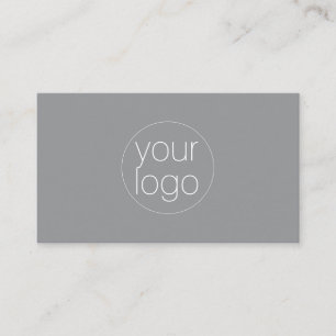 Small Business Logo Thank You QR Card Grey