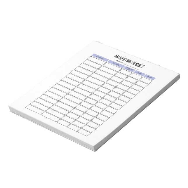 Small Business Marketing Budget Planner Notepad (Rotated)