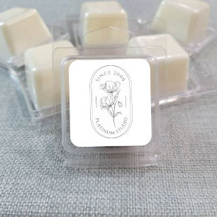 Small Business Minimalist Floral Packaging  Square Sticker