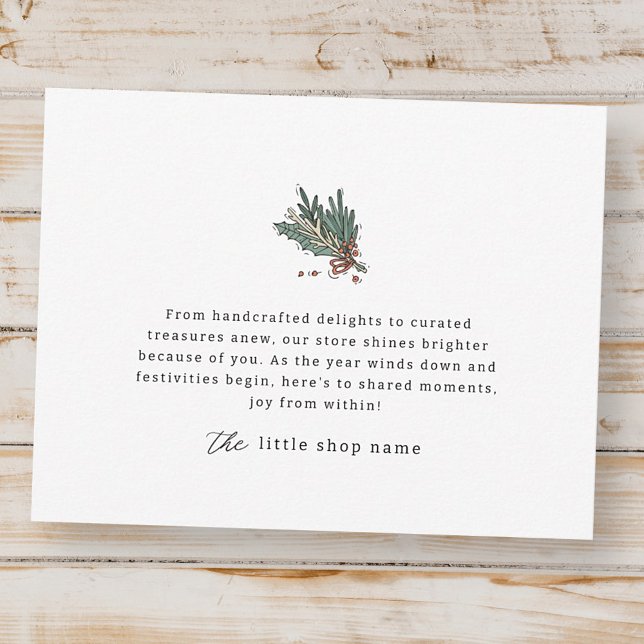 Small Business Modern Minimalist Thank You Holiday Card (Creator Uploaded)