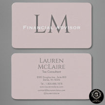 Small Business Monogram Rose Card