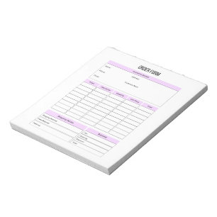 Small Business Order Form Planner Notepad