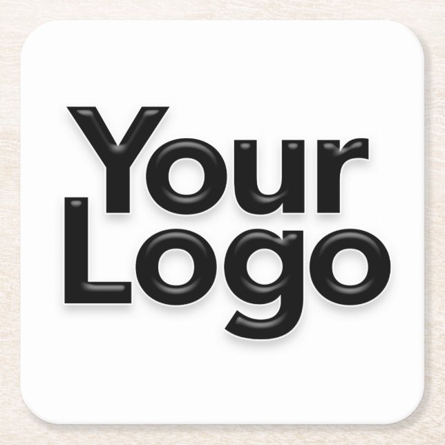 Small Business Owner Logo Promotional Marketing Square Paper Coaster (Front)